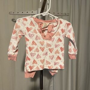 Charming Heart Print Kids Pajama Set